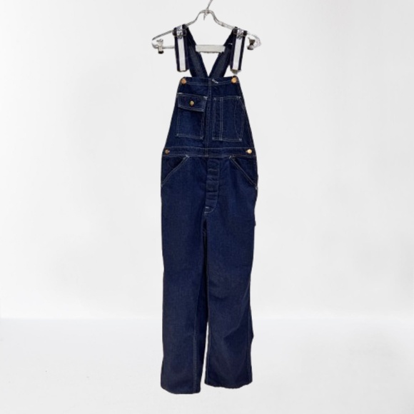 Vintage Carter's Watch The Wear Overalls Adjustable Blue Denim Altered READ - Picture 1 of 16